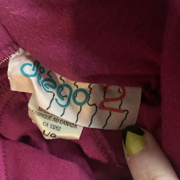 Vintage Two Piece Gold Chain Purple Cotton Elastic Jacket and Pants Size Large - Picture 13 of 13